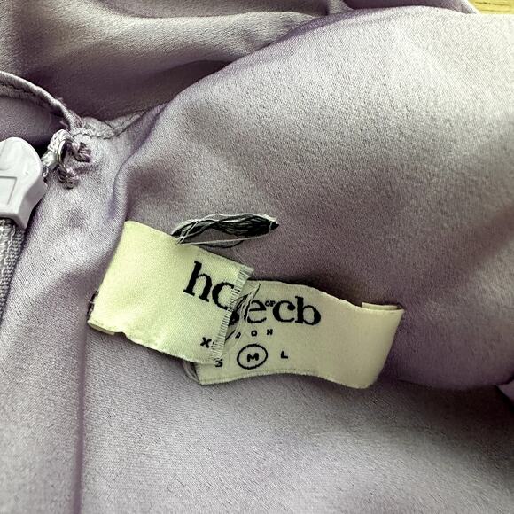 House of CB Tink Ruffle Satin Mini Dress Orchid Purple - Picture 7 of 7